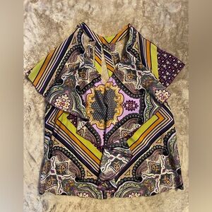 Arden B Purple and Yellow Paisley Blouse